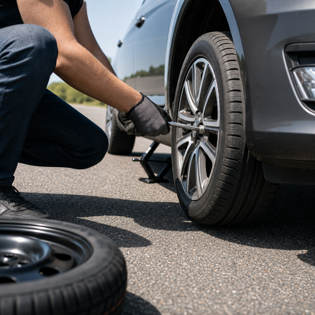 urgent tow truck help in West Palm Beach — flat tire help image in West Palm Beach
